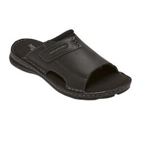 Rockport Mens Black Leather Darwyn 2 Slides Size 12 - NEW